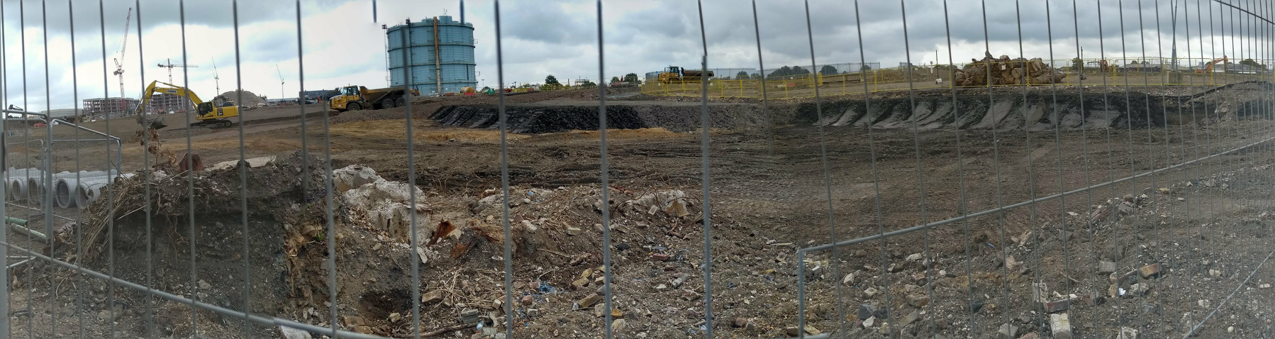 Southall Gasworks site during remediation works, August 2018